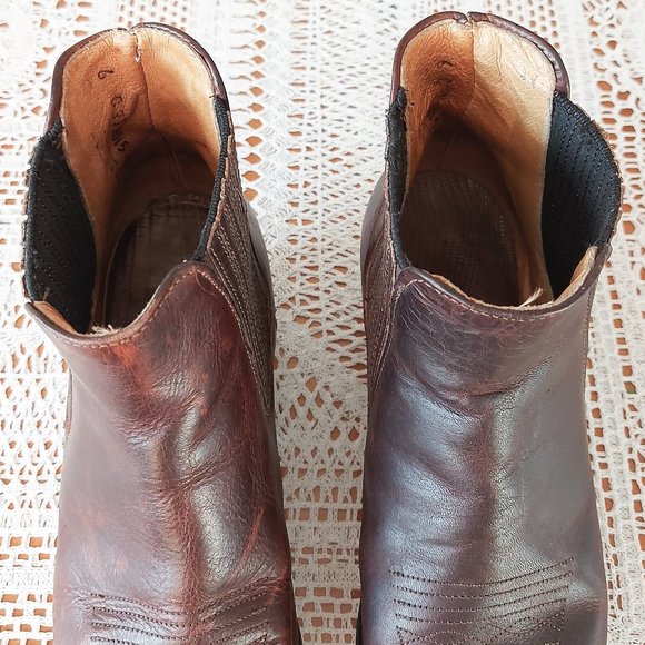 Silver Rebel Short Boots Size 6 Women Leather Western Cowboy Boho Ankle Bootie - Picture 13 of 14